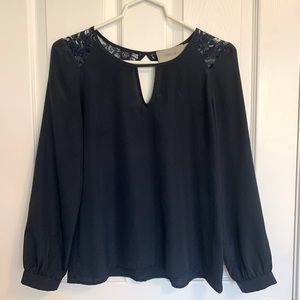 Navy Lace Blouse